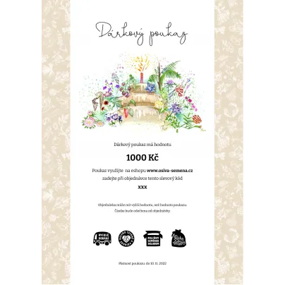 Narozeninová poukázka - voucher v hodnotě 1.000,- Kč