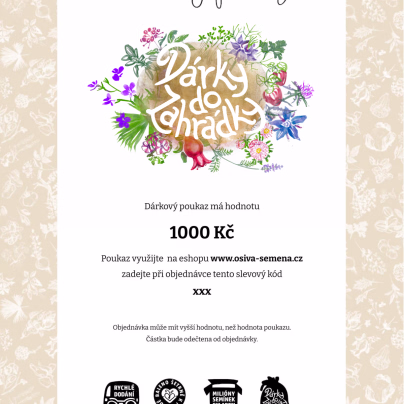 Dárková poukázka - voucher v hodnotě 1000,- Kč