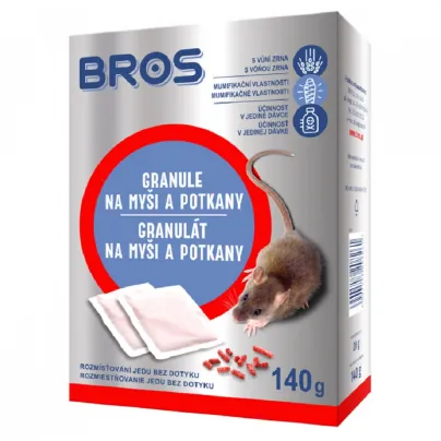 Granule na myši a potkany - Bros - ochrana proti hlodavcům - 7 x 20 g