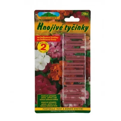 Hnojivo na balkónové rostliny - Nohel Garden - tyčinkové hnojivo - 20 ks