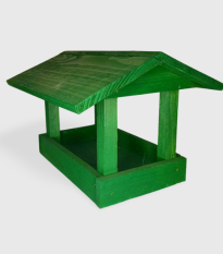 Dřevěné krmítko - zelené - domek pro ptactvo - 1 ks