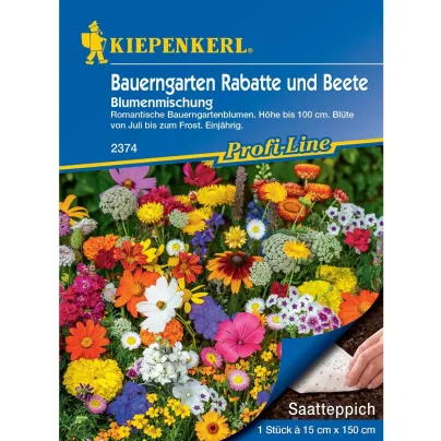 Semena letniček pro chalupářské záhony - výsevný pásek - 15x150 cm