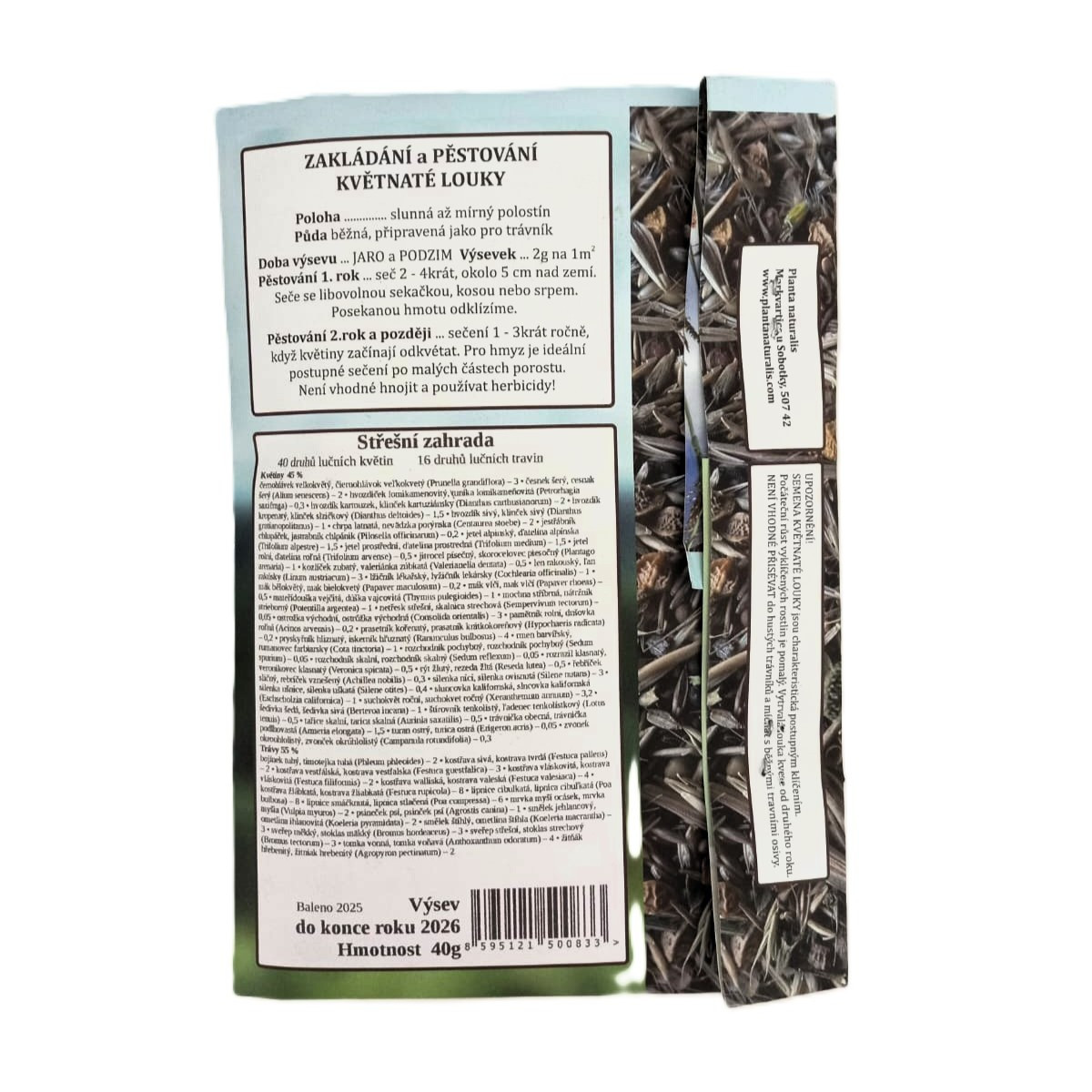 Střešní zahrada - osivo Planta Naturalis - směs lučních květin a trav - 40 g