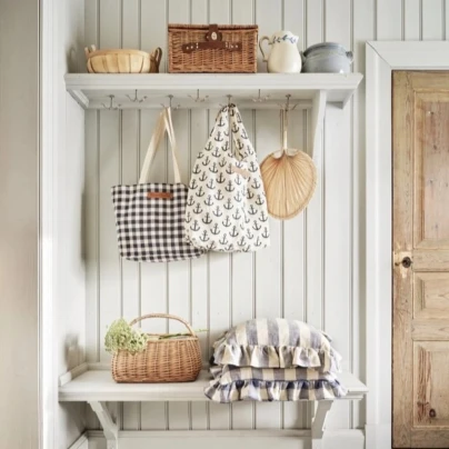 Plátěná taška s kotvou - modro-bílá - Strömshaga AB - 1 ks