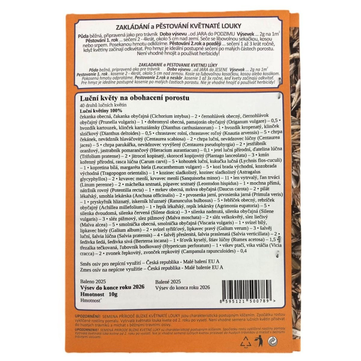 Luční květy na obohacení porostu - osivo Planta Naturalis - směs lučních květin - 10 g