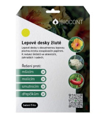 Lepové desky žluté - Biocont - bio ochrana proti škůdcům - 5 ks