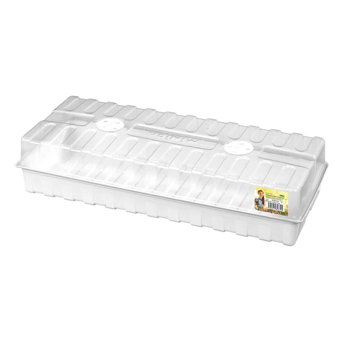 Minipařeniště s ventilací - bílá - 47 x 20 x 10 cm - pěstební pomůcky - 1 ks