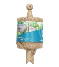 Jutový provázek s dřevěnou rukojetí - SOGO - pěstební pomůcky - 55 m - 1 ks