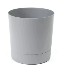 Květináč Aura s podmiskou šedý - 13 x 13 cm - pěstební pomůcky - 1 ks