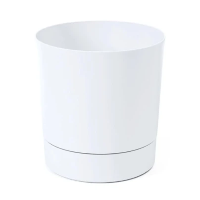 Květináč Aura s podmiskou - bílý - 15 x 15 cm - pěstební pomůcky - 1 ks