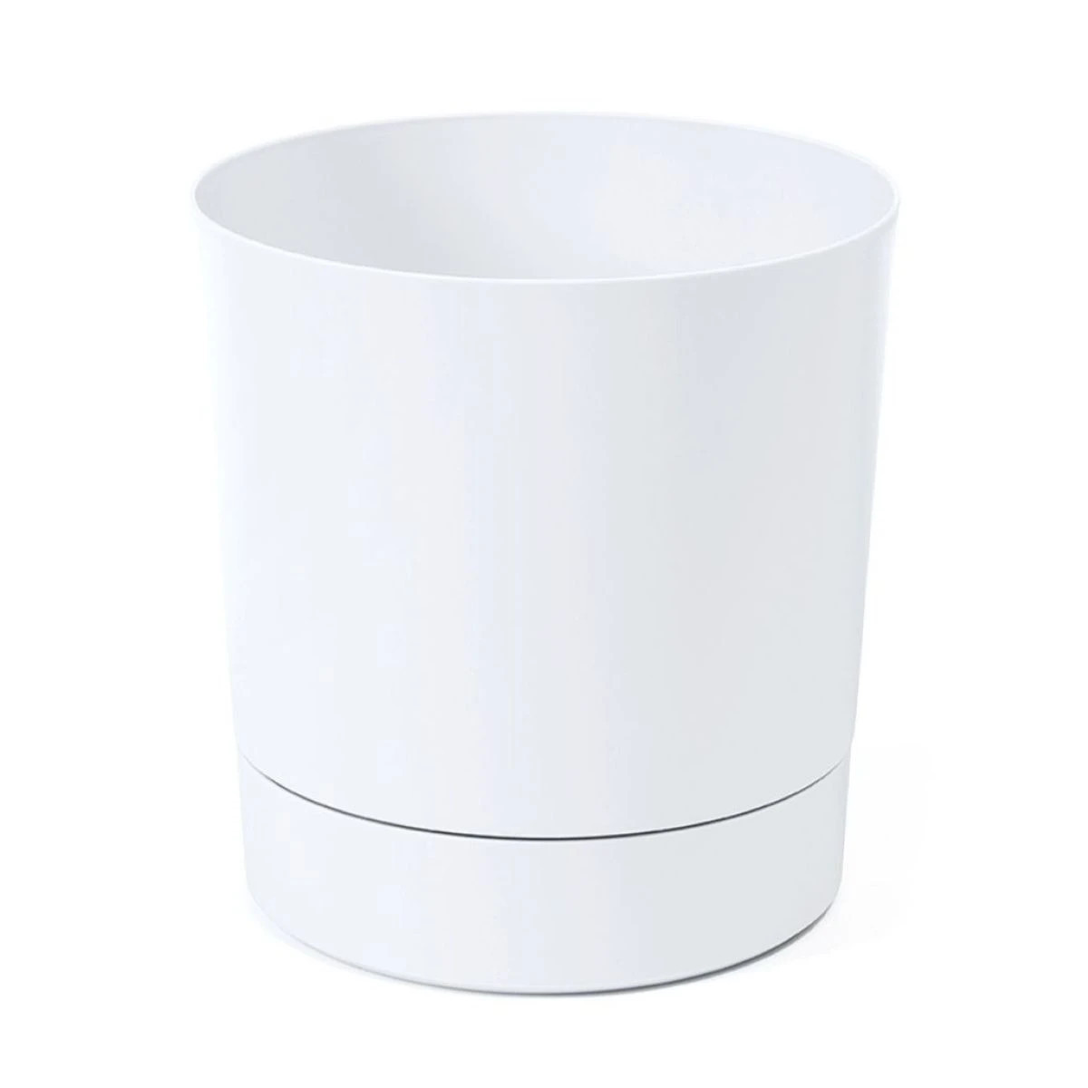 Květináč Aura s podmiskou - bílý - 15 x 15 cm - pěstební pomůcky - 1 ks