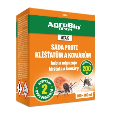 ATAK Sada proti klíšťatům a komárům - AgroBio - ochrana proti hmyzu - 50+50 ml