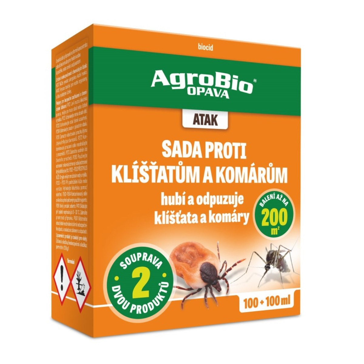 ATAK Sada proti klíšťatům a komárům - AgroBio - ochrana proti hmyzu - 50+50 ml