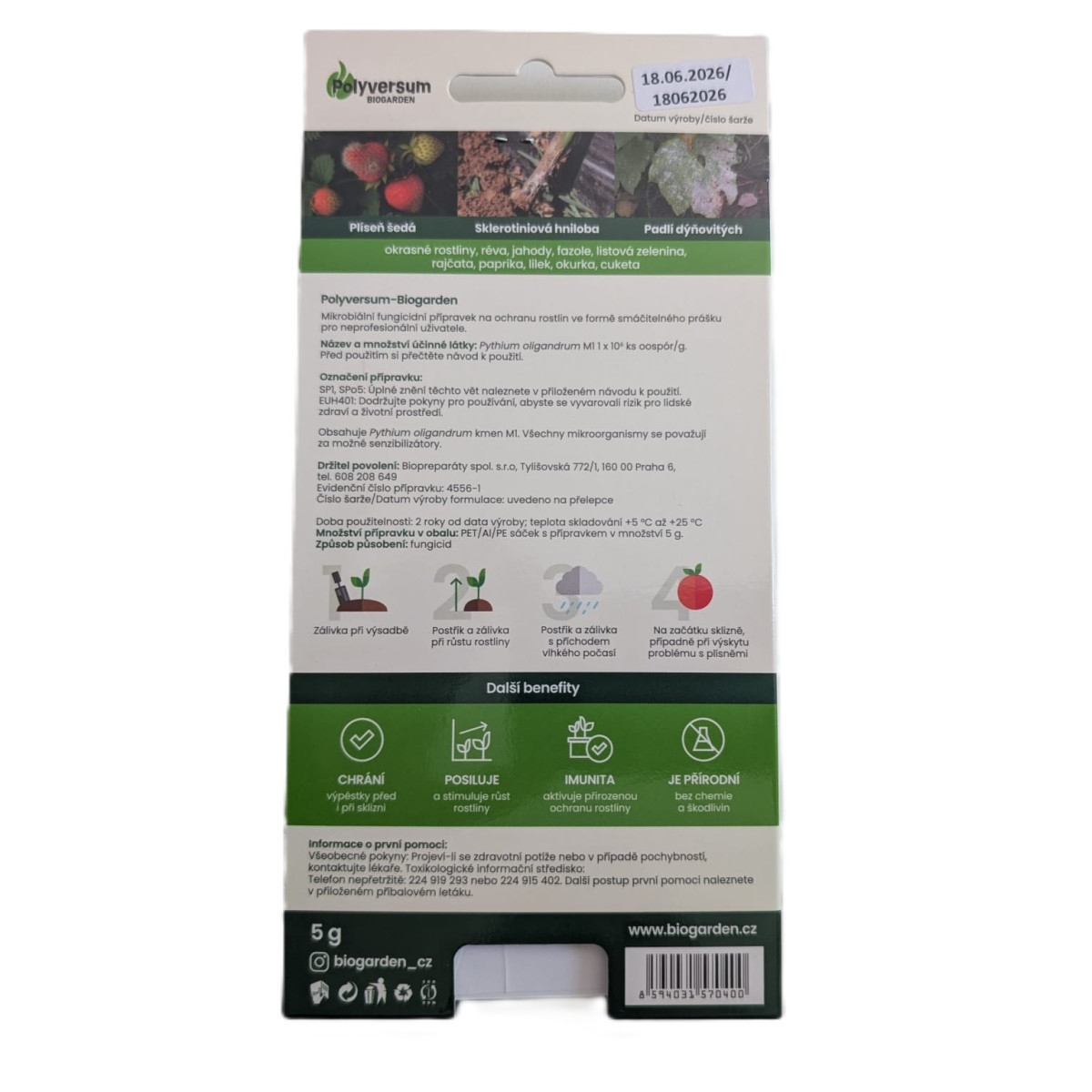 Polyversum - Biogarden - bio ochrana chorobám a plísním - 5 g