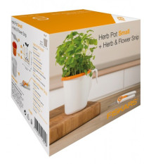 Set na bylinky - květník + nůžky - 1 ks