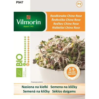 BIO ředkvička China Rose - bio semena ředkvičky na klíčky - 10 g